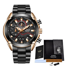 Load image into Gallery viewer, LIGE Fashion Blue Watch Men