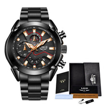 Load image into Gallery viewer, LIGE Fashion Blue Watch Men
