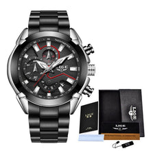 Load image into Gallery viewer, LIGE Fashion Blue Watch Men
