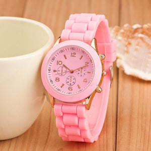 Casual Ladies white Silicone Geneva Quartz watch