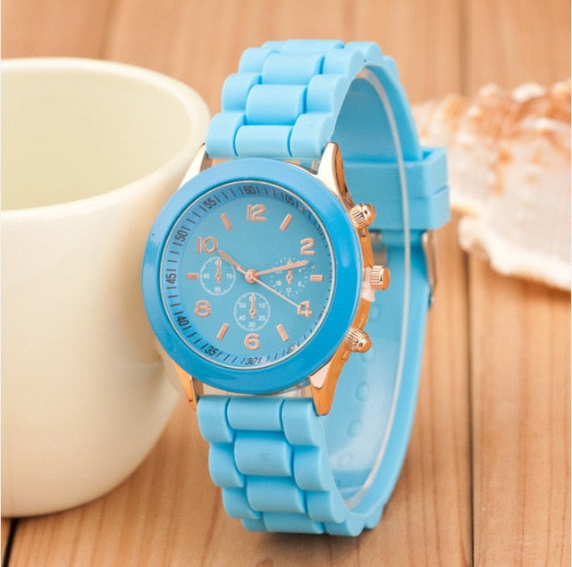 Casual Ladies white Silicone Geneva Quartz watch