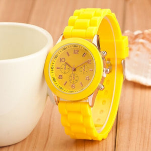 Casual Ladies white Silicone Geneva Quartz watch