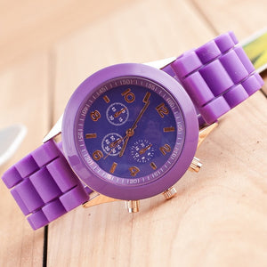 Casual Ladies white Silicone Geneva Quartz watch