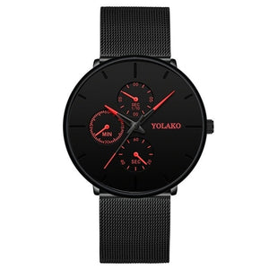 Fashion Mens Luxury Business Black Watche