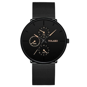 Fashion Mens Luxury Business Black Watche