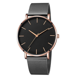 Ultra-thin Rose Gold Watch Minimalist Mesh Women Watch